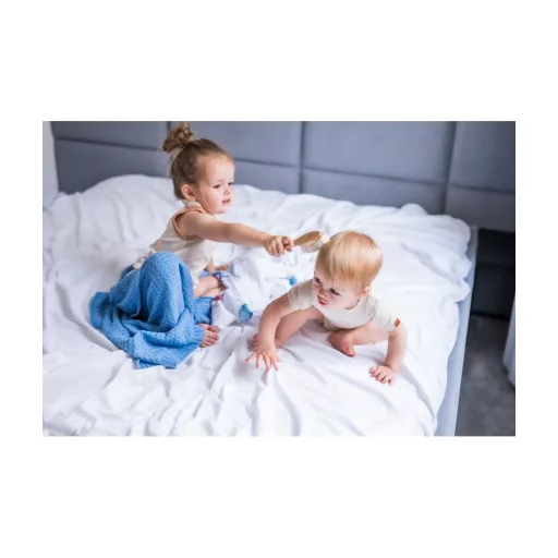 Poofi kötött bambusz-pamut takaró - Kék