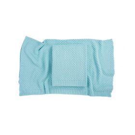 Poofi kötött bambusz-pamut takaró - Menta