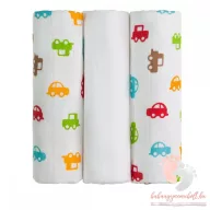 Soft mintás bambusz pelenka válogatás 3 db-os - Autós
