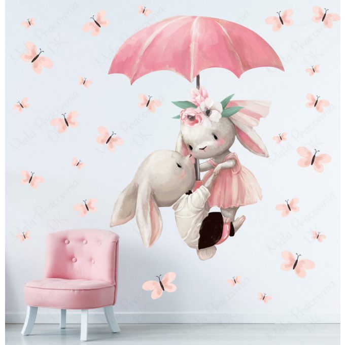 Falmatrica - Nyuszik esernyővel és pillangókkal