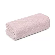 My Memi bambusz kockás kötött takaró - Rózsaszín