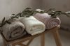 My Memi bambusz kockás kötött takaró - Rózsaszín