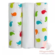   Soft mintás bambusz pelenka válogatás 3 db-os - madárkás