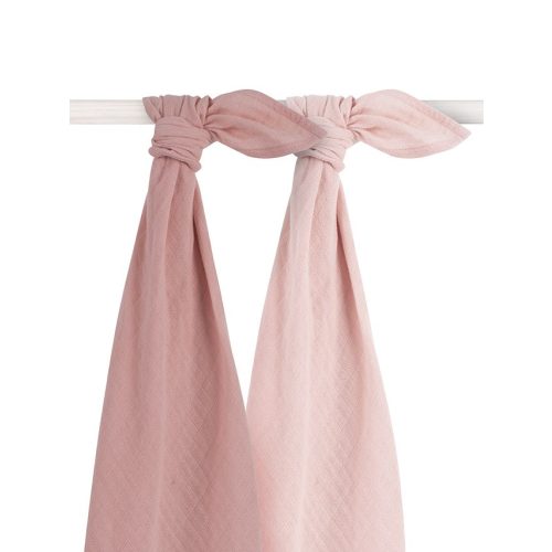 Minimal egyszínű bambusz-pamut takaró csomag 2db - Rózsaszín