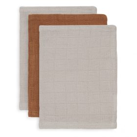 Minimal bambusz fürdetőkesztyű  3 db-os - karamell