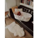 AhojBaby rózsaszín pamut betét fonott mózeskosárhoz szalagos rögzítéssel