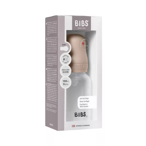 BIBS cumisüveg szett szilikon cumifejjel - Púderrózsaszín (150ml)