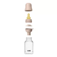   BIBS cumisüveg szett natúr kaucsuk cumifejjel - Púderrózsaszín (150ml)