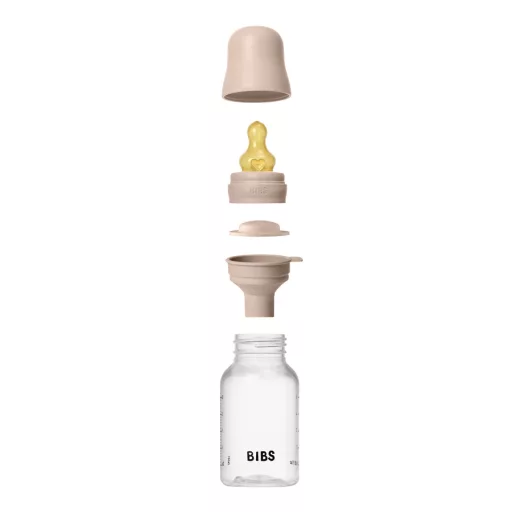 BIBS cumisüveg szett natúr kaucsuk cumifejjel - Púderrózsaszín (150ml)