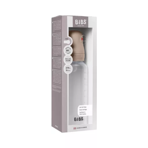 BIBS cumisüveg szett szilikon cumifejjel - Púderrózsaszín (270ml)