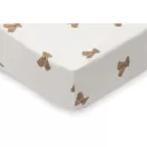 Jollein Mini Teddy Bear gumis lepedő sarka babamatracra feszítve