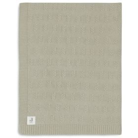   Minimal kötött takaró gabonamintás 75x100 cm - Olívazöld