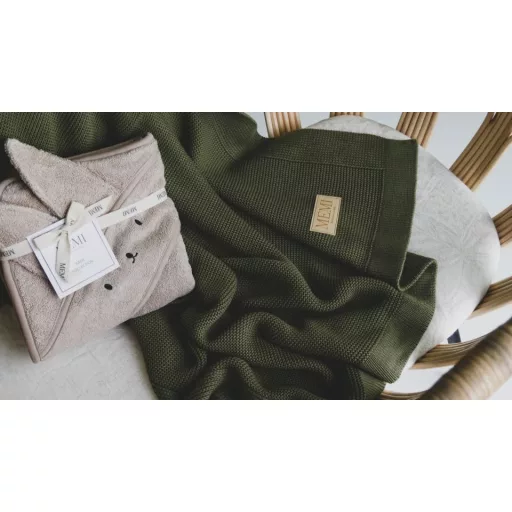 My Memi bambusz-pamut kötött takaró - Khaki