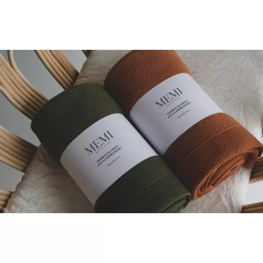 My Memi bambusz-pamut kötött takaró - Khaki