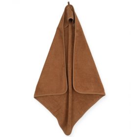 Minimal kapucnis törölköző 75x75 cm - karamell