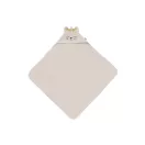 Kiterített Jollein Charlie cica 75x75 cm-es négyzet alakú kapucnis törölköző puha pamut frottír anyagból