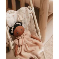 Mrs Ertha Flower buds esernyőre csukható játék babakocsi virágmintás organikus pamut üléssel és szívpárnával