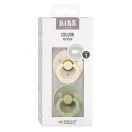 BIBS Colour 2-es szett 1-es méret - szimmetrikus cumifej - Krémfehér és Zsálya