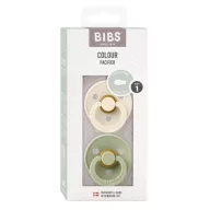   BIBS Colour 2-es szett 1-es méret - szimmetrikus cumifej - Krémfehér és Zsálya