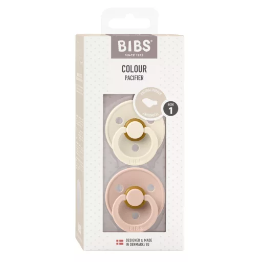 BIBS Colour cumiszett anatómiai cumifejjel - 1-es méret Krémfehér és Púderrózsaszín