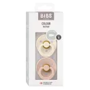 BIBS Colour 2-es szett 1-es méret - szimmetrikus cumifej - Krémfehér és Púderrózsaszín