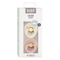   BIBS Colour 2-es szett 1-es méret - szimmetrikus cumifej - Krémfehér és Púderrózsaszín