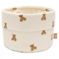 Jollein Mini Teddy Bear kerek pamut pelenkatároló kosár visszahajtott peremmel