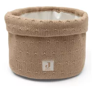 Jollein Sprinkle Knit pelenkatároló kosár Hazel mogyoróbarna színben, fehér belső béléssel