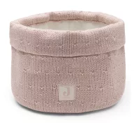Jollein Sprinkle Knit kötött pelenkatároló kosár Silk Rose színben fehér belső béléssel