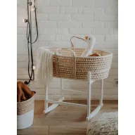 Ringatós állvány fonott mózeskosárhoz - White