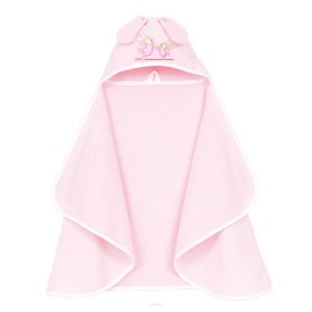   Mamo-Tato kutyafüles kapucnis törölköző - Rózsaszín maci nyuszival