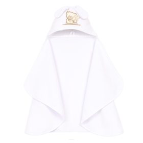 Mamo-Tato kutyafüles kapucnis törölköző - Fehér