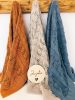 Color flower kötött bambusz-pamut takaró - Lencse