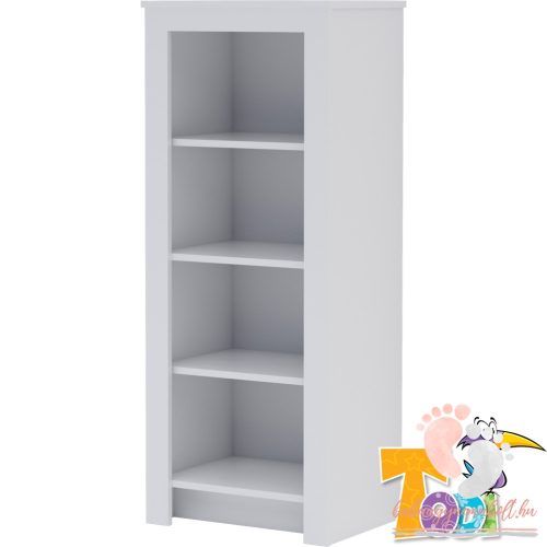 Todi White Bunny - keskeny nyitott polcos szekrény (140 cm magas)