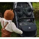 Makaszka memóriahabos velvet babakocsi betét Dream garden botanikai mintával és lila velvet mintával