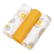   Soft mintás tetra pelenka válogatás 3 db-os - Szivárányok