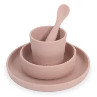 Jollein szilikon étkészlet Pale pink színű 4 részes szett egymásba rakva
