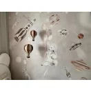 Dekor hőlégballon - Piros - Fehér M