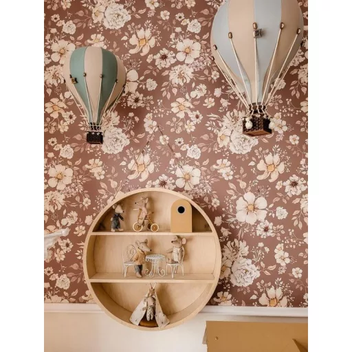 Dekor hőlégballon - Piros - Fehér M