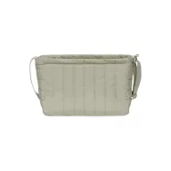 Jollein Puffed Olive green olívazöld steppelt babakocsi rendszerező táska állítható vállpánttal elölről fotózva