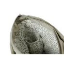 Jollein Puffed Olive green olívazöld steppelt babakocsi rendszerező táska állítható vállpánttal elölről fotózva