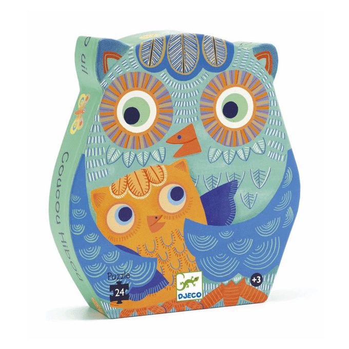 DJECO Formadobozos puzzle - Hello Bagoly - Hello Owl