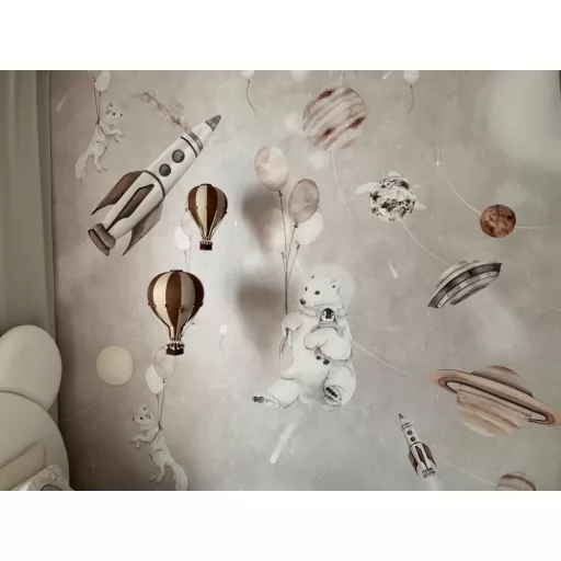 Dekor hőlégballon - Sötétszürke fehérrel L