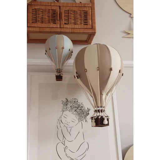 Dekor hőlégballon - Bézs krémfehérrel S
