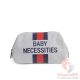 Baby Necessities - canvas grey stripes red/blue