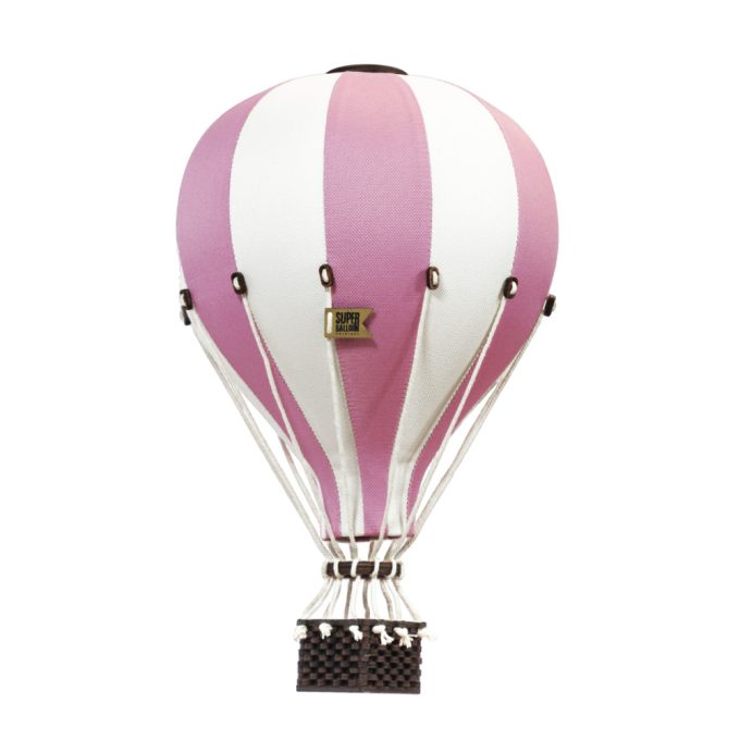 Dekor hőlégballon - Rózsaszín fehérrel S
