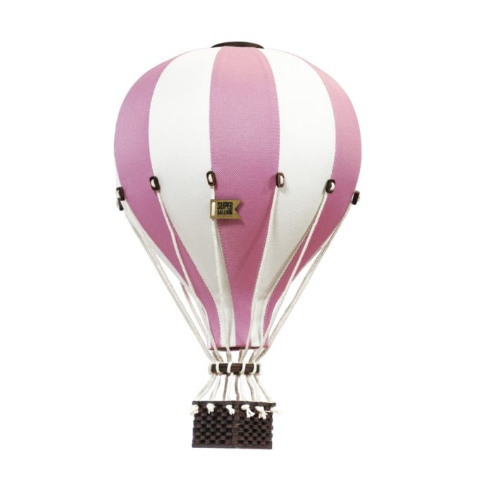 Dekor hőlégballon - Rózsaszín fehérrel M