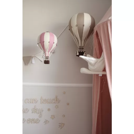 Dekor hőlégballon - Rózsaszín fehérrel M