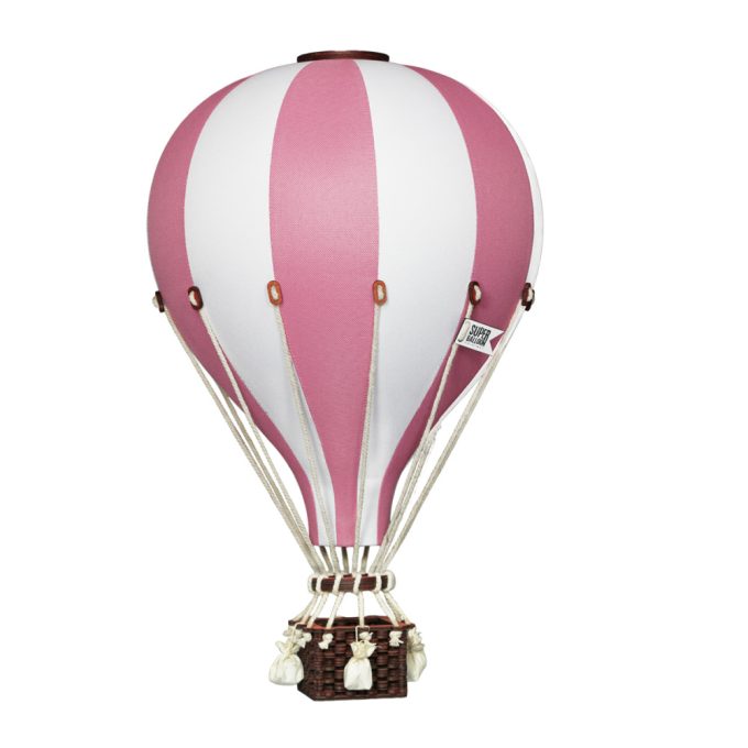Dekor hőlégballon - Rózsaszín fehérrel L