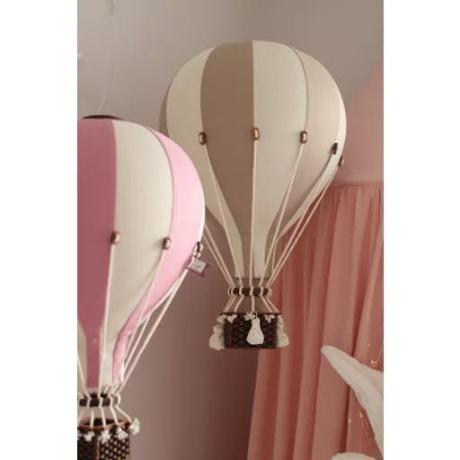 Dekor hőlégballon - Rózsaszín - Fehér L